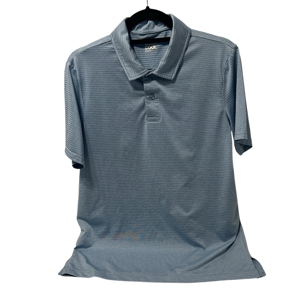 32 Degrees Cool Blue Striped‎ Polo Shirt Men’s Medium Performance Stretch Golf